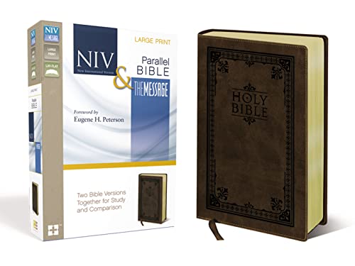 NIV, The Message, Parallel Bible, Large Print, Leathersoft, Brown: Two Bible Ver [Leather / fine bindi]