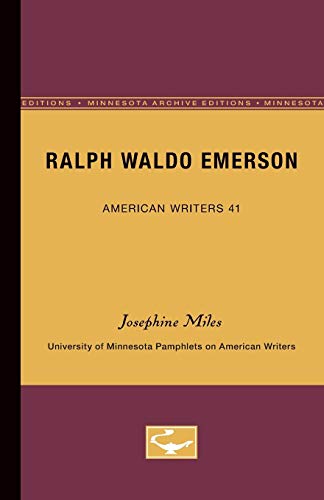 Ralph Waldo Emerson - American Writers 41 University of Minnesota Pamphlets on  [Paperback]