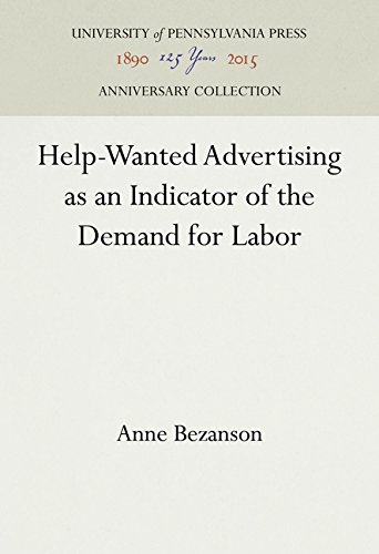 Help-Wanted Advertising As an Indicator of the Demand for Labor [Hardcover]