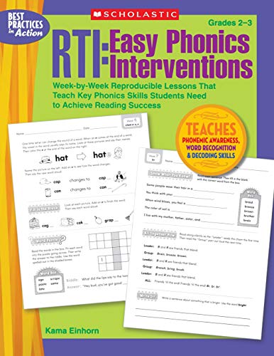 RTI Easy Phonics Interventions Week-by-Week Reproducible Lessons That Teach Ke [Paperback]