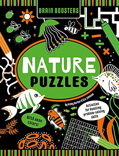 Brain Boosters Nature Puzzles (with neon colors) Learning Activity Book for Kids [Paperback]