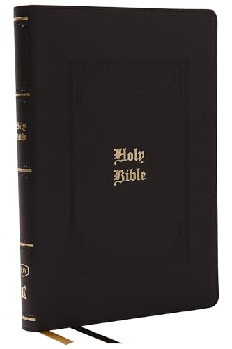 KJV Holy Bible Giant Print Thinline Bible, Black Leathersoft, Red Letter, Comfo [Leather / fine bindi]