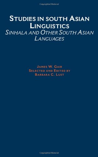 Studies in South Asian Linguistics Sinhala and Other South Asian Languages [Hardcover]