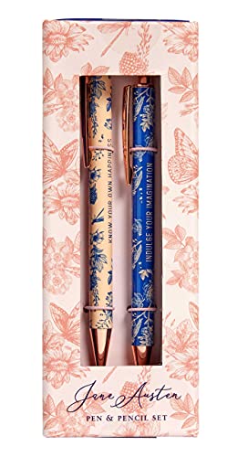 Jane Austen Floral Pen and Pencil Set (Set of 2) [General merchandise]