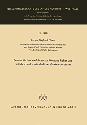 Pneumatisches Verfahren zur Messung hoher und zeitlich schnell vernderlicher Ga [Paperback]