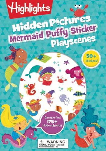 Mermaid Hidden Pictures Puffy Sticker Playscenes Best Mermaid Gift for Kids 3-6 [Paperback]