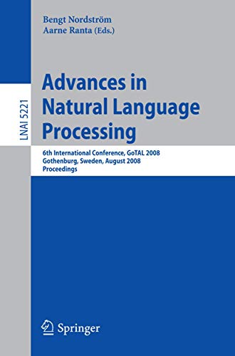 Advances in Natural Language Processing 6th International Conference, GoTAL 200 [Paperback]