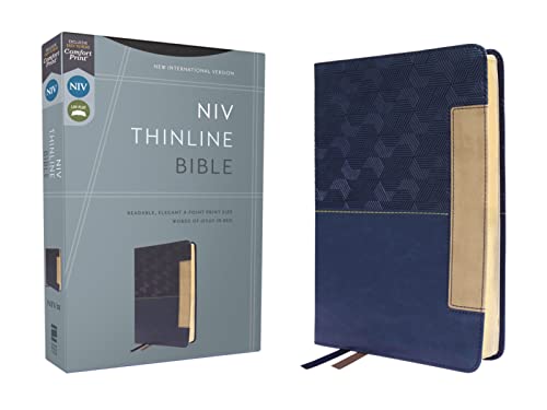 NIV, Thinline Bible, Leathersoft, Blue, Red Letter, Comfort Print [Leather / fine bindi]
