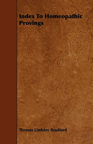 Index to Homeopathic Provings [Paperback]