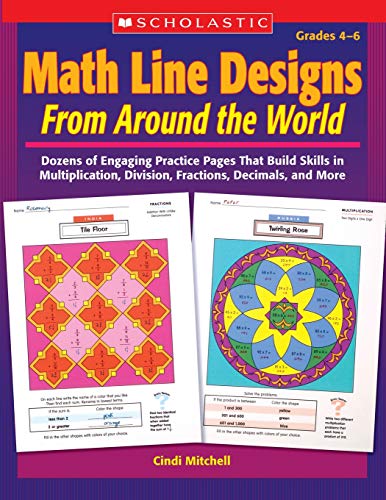 Math Line Designs From Around the World Grades 46 Dozens of Engaging Practice  [Paperback]