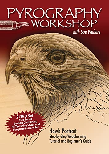 Pyrography Workshop with Sue Walters DVD Hawk Portrait Step-by-Step Woodburning [DVD video]