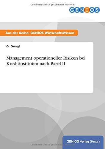 Management Operationeller Risiken Bei Kreditinstituten Nach Basel Ii (german Edi [Paperback]