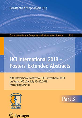HCI International 2018  Posters' Extended Abstracts 20th International Confere [Paperback]