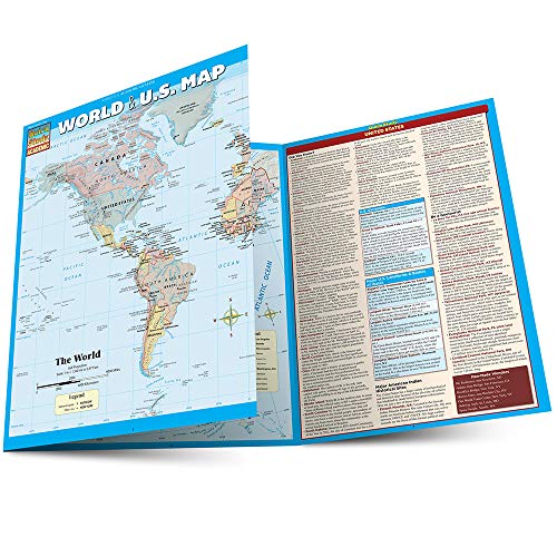 World &amp U.S. Map a QuickStudy Laminated Refefence Guide [Fold-out book or cha]