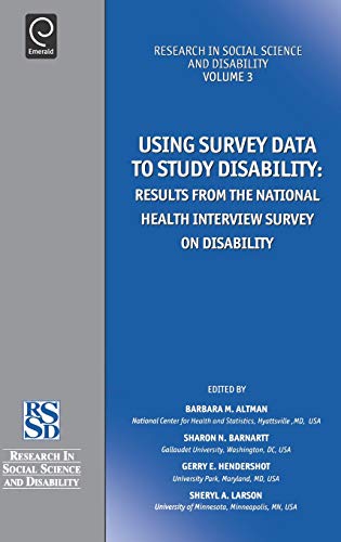 Using Survey Data to Study Disability  Results from the National Health Survey  [Hardcover]