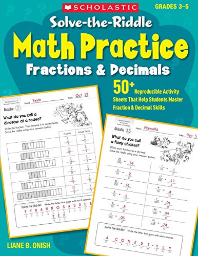 Solve-the-Riddle Math Practice Fractions & Decimals 50+ Reproducible Activ [Paperback]