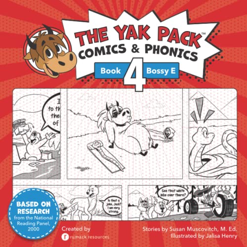 The Yak Pack Comics & Phonics Book 4 Learn To Read Bossy E Words (volume 4) [Paperback]