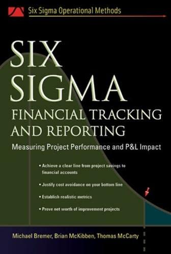 Six Sigma Financial Tracking and Reporting Measuring Project Performance and P& [Hardcover]
