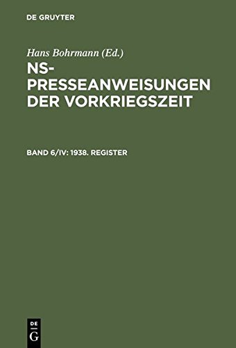 NS-Presseanweisungen der Vorkriegszeit Bd. 7/3  Edition und Dokumentation [Hardcover]