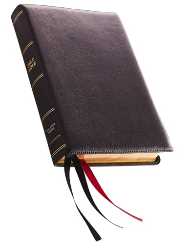 KJV Holy Bible Giant Print with 53,000 Cross References, Black Premium Goatskin [Leather / fine bindi]